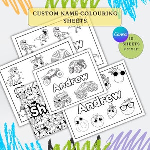 Customizable Coloring Name Pages | Editable Personalized Coloring Page for kids, Custom Name Coloring Sheet, Printable Kid Coloring Pages