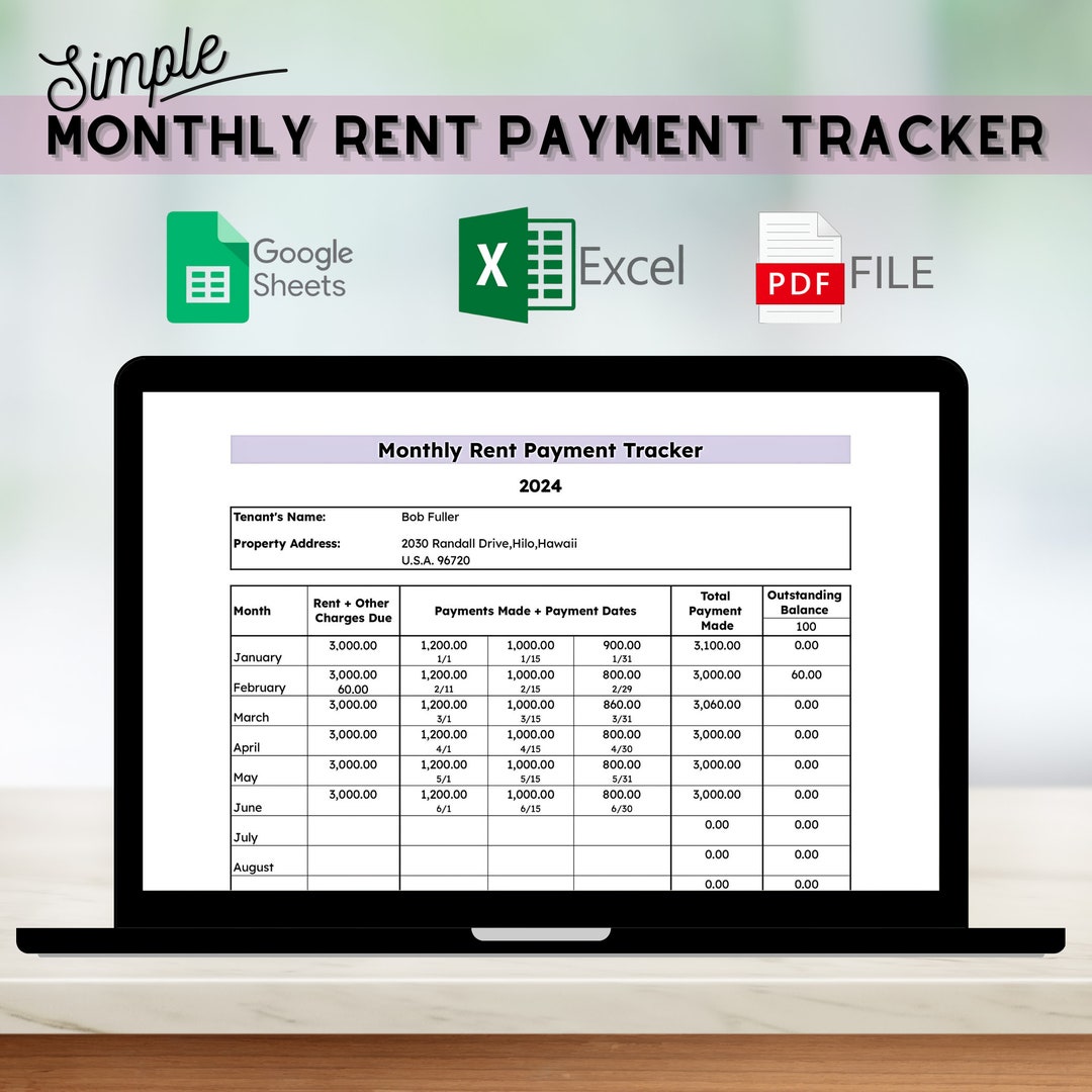 Rent Payment Ledger Rental Payment Tracker Google Docs Editable Rent Rent Payment Ledger Rental Payment Tracker Google Docs Editable Rent