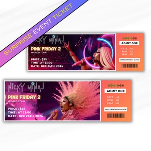 Nicki Minaj Pink Friday Tickets Double Fun Pink Ticket A Night of Country Magic and Unforgettable Surprises Collectible Theater Ticket