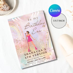 TS Eras Birthday Party Invitation| Editable Digital In My Birthday Era Invitation | Swiftie Invite | Its Me Hi Eras Birthday Invite |