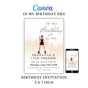 In My Birthday Era Invitation | TS Eras Birthday Party Invitation | Trendy Invite | S Me Hi Eras Birthday Invite | Editable Digital Birthday