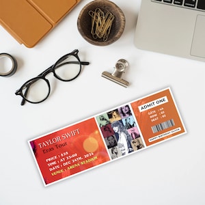 Taylor Swift Eras Tour Birthday Live Concert Editable Digital Ticket A Night of Country Magic and Unforgettable Surprises Ticket Canva