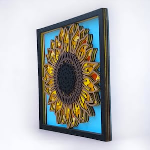 Handmade Wooden Wall Art - Summer Sunflower Mandala Wall Decor
