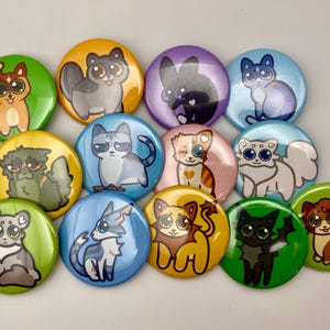 Set di spille Warrior Cats, spille fan art (3,8 cm)