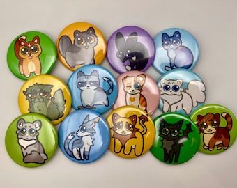 Set di spille Warrior Cats, spille fan art (3,8 cm)