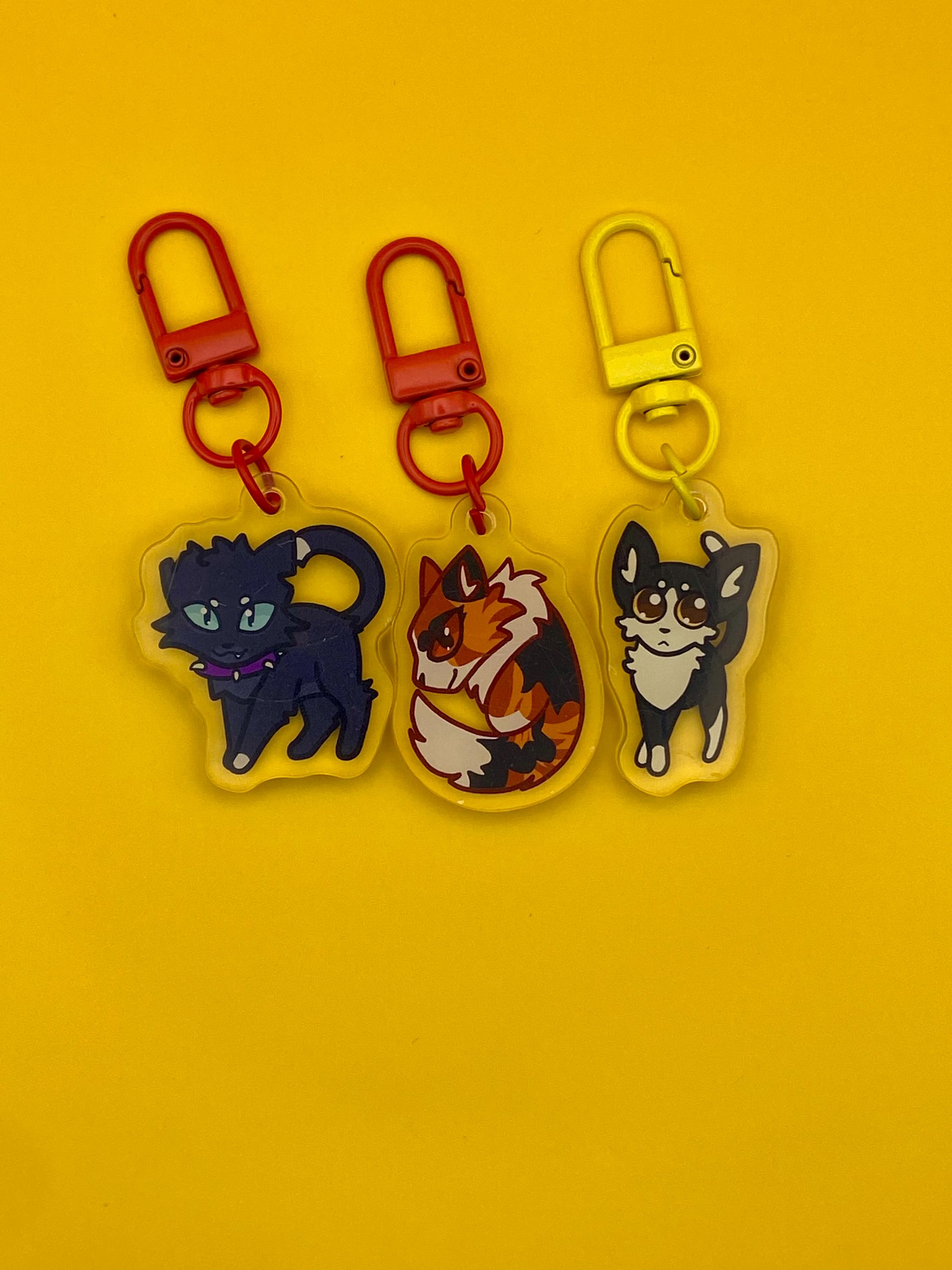Warrior Cats Acrylic Keychain Set: Firestar, Ravenpaw, and More (1.5in ...