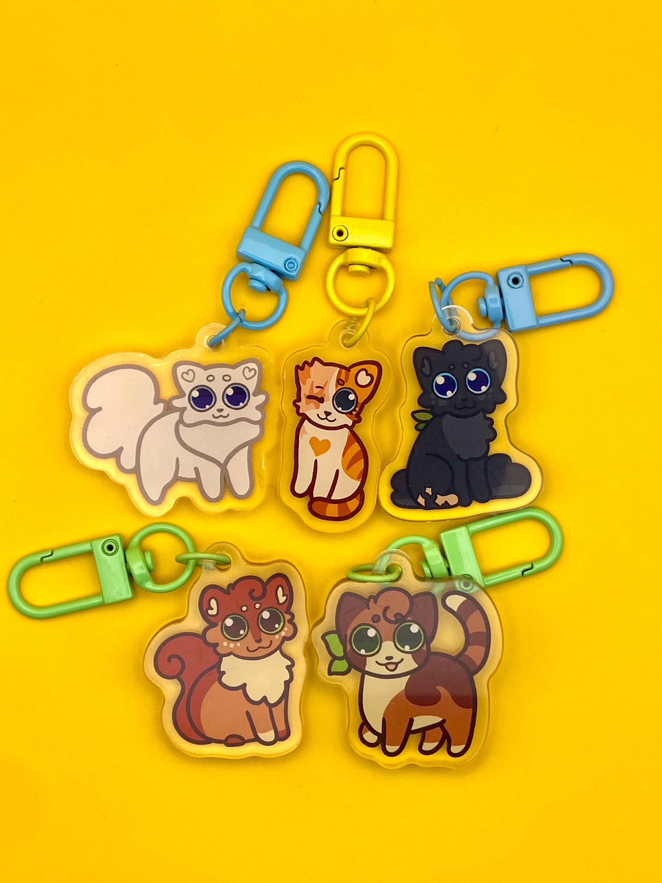 Warrior Cats Acrylic Keychain Set: Firestar, Ravenpaw, and More (1.5in ...