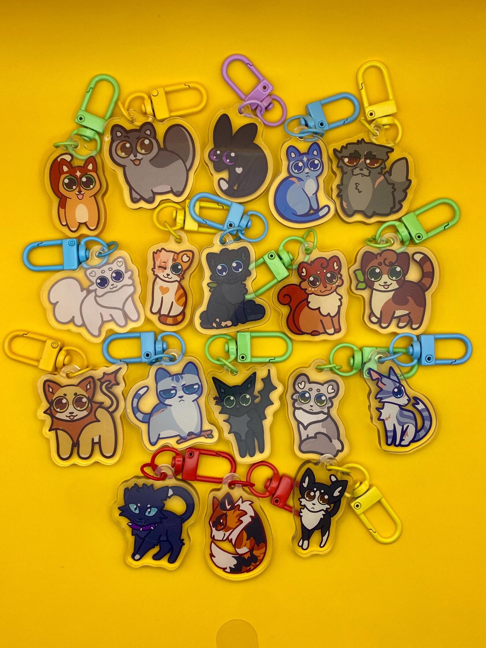 Warrior Cats Acrylic Keychain Set: Firestar, Ravenpaw, and More (1.5in ...