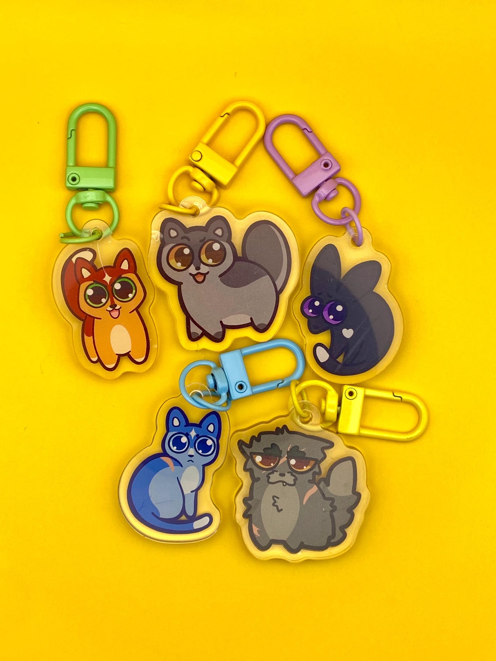 Warrior Cats Acrylic Keychain Set: Firestar, Ravenpaw, and More (1.5in ...
