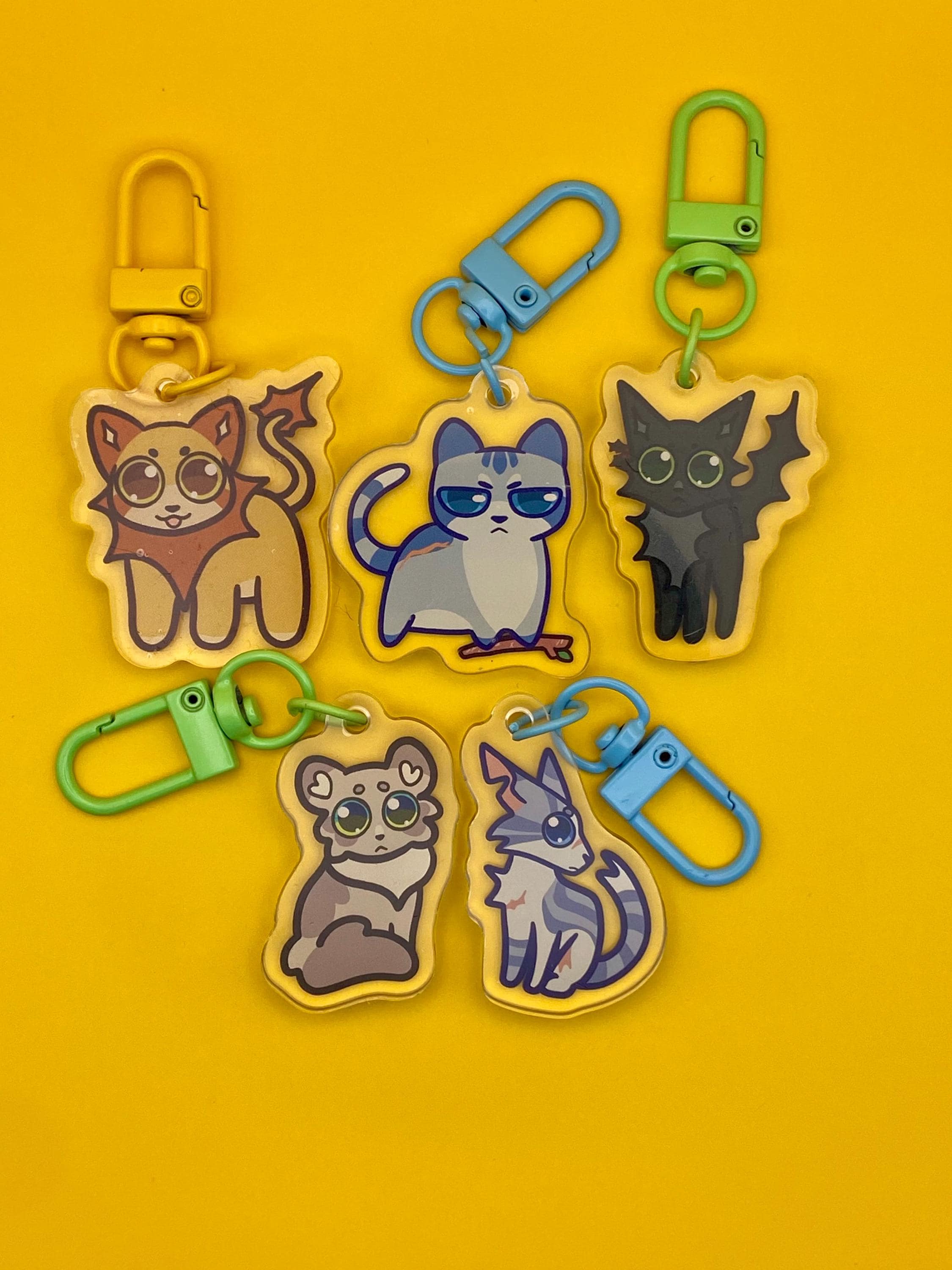 Warrior Cats Acrylic Keychain Set: Firestar, Ravenpaw, and More (1.5in ...
