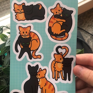 黒猫とオレンジ猫のデュオステッカーシート / ウォーターボトル / スクラブブック / ジャーナリング / タンブラー / ラップトップデカール / 猫ステッカー