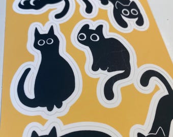 Bグレードの黒猫ビニールステッカーシート：防水ラップトップデカール