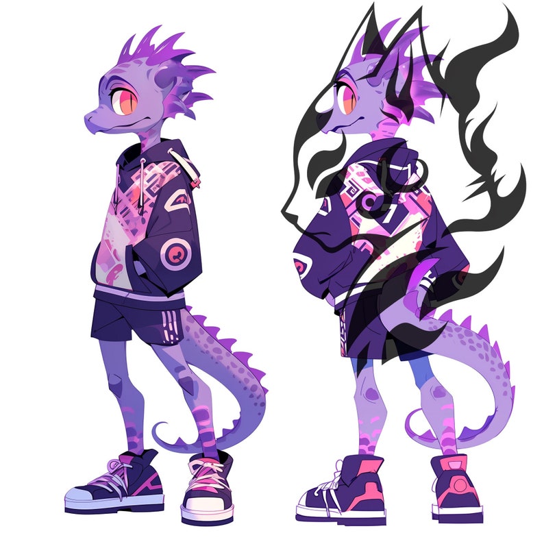 Purple Lizard Fursona Digital Download HD Image Etsy