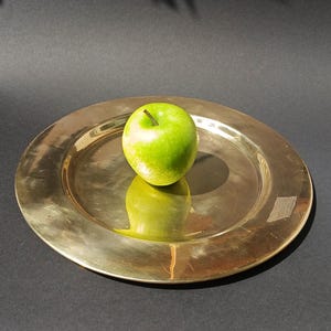 Art Deco Brass Plate. Brass Tray. Vintage Brass Platter. Brass Tray. Guaranteed Solid Brass ZZ. Serving Dish. Germany 1960s.