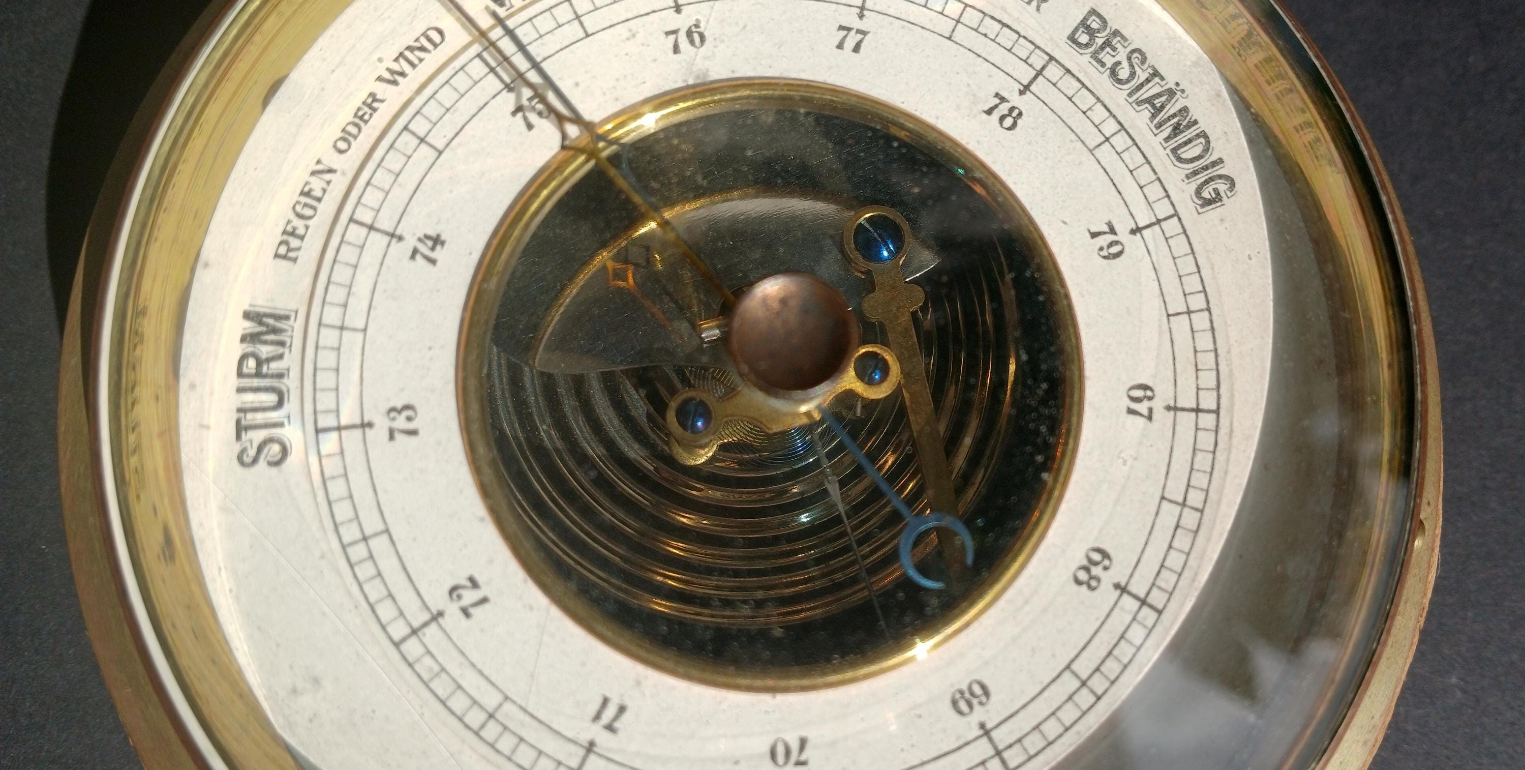 Vintage Barometer. Wall Decor Mounted Home Weather Station, West ...