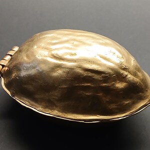 Vintage Solid Brass Nutcracker Walnut Shape, Mid Century Brass Nut Cracker Tool, Heavy Kitchen Decor, Collectible Brass Kitchenalia