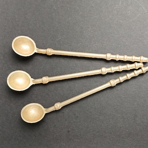 Set of 3 Vintage Brass Spoons. Solid Brass Tea Spoons.