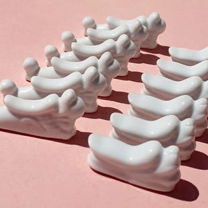 Vintage Set of 12 German Porcelain Rests for Cutlery, Knife. porcelain rests for Serving. Chopstick holders. Restaurant serving.
