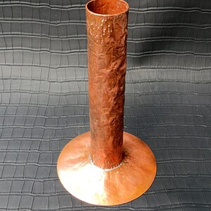 Vintage Forged Copper Tube-Vase. Decorative Copper Vessel. Pencil and Pen Holder, for storing thin items.