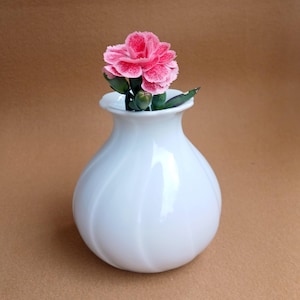 Vintage small White porcelain flower vase ,  Seltmann Weiden, Bavaria, West Germany. Handmade.