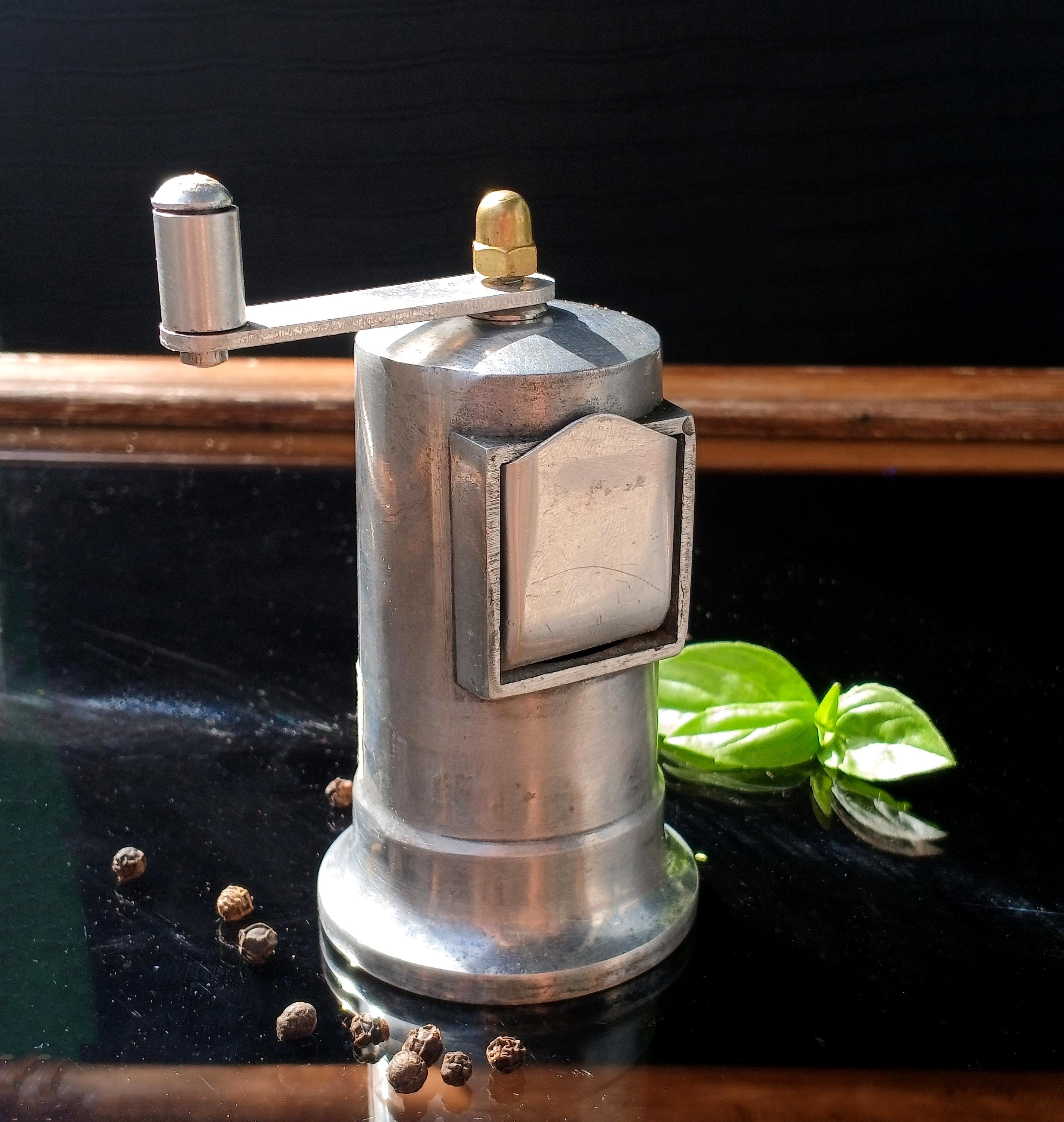 Rare Vintage Aluminum Pepper Mill 