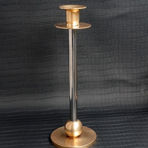 GILDE Handwerk, Vintage brass candlestick. GILDE Crafts Vintage brass candlestick. Art deco Brass Candelabrum. Height: 11&quot; or 28 cm.