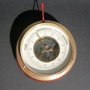 Vintage Barometer. Wall Decor Mounted Home Weather Station, West Germany 60s.
