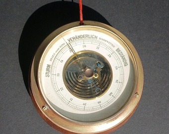 Vintage Barometer. Wall Decor Mounted Home Weather Station, West Germany 60s.