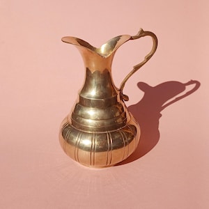 Vintage Brass Jug - Vessel - Flower Vase -  Brass Pitcher
