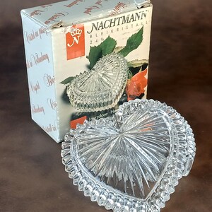 Original Nachtmann box with red rose and heart box photo, Germany vintage.