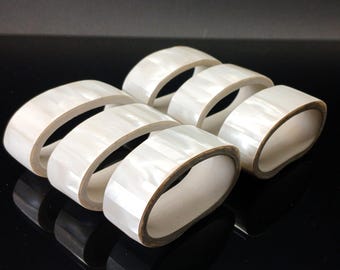 Juego de anillos para servilletas vintage de nácar, con incrustaciones de concha sobre porcelana, elegante vajilla, juego de 6 piezas con caja.