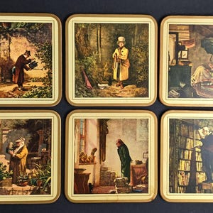 Set vintage di 6 sottobicchieri in sughero / Sottobicchieri vintage in sughero spesso per bevande, per apparecchiare la tavola o per decorare / Sottobicchieri da collezione