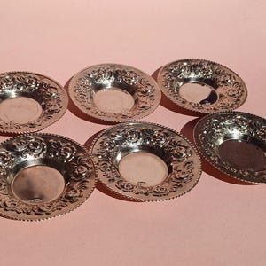 Vintage Copper with silver plated coasters set of 6. Silver Color
