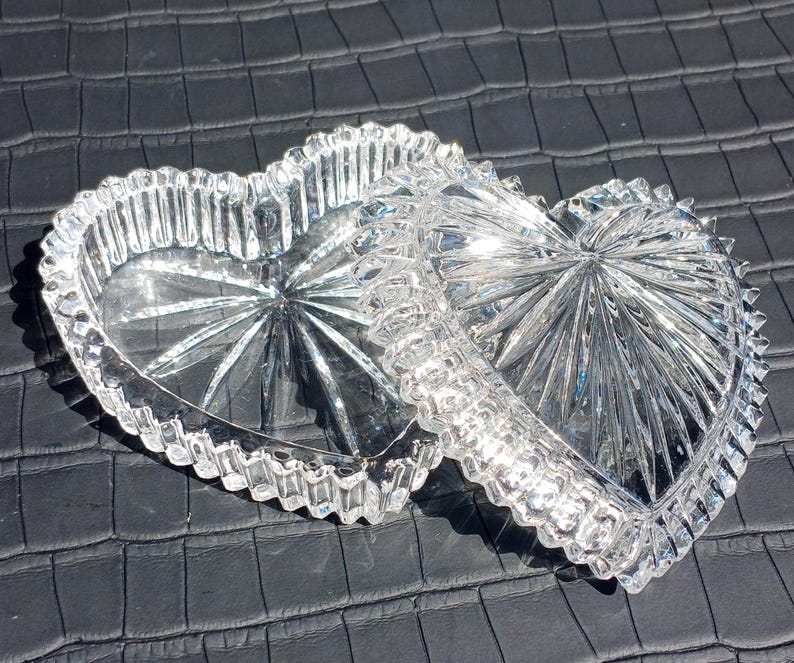 Caixa de cristal em formato de coração vintage da Nachtmann – Porta-joias em cristal com 24% de chumbo, com caixa original, fabricada na Alemanha. imagem 4