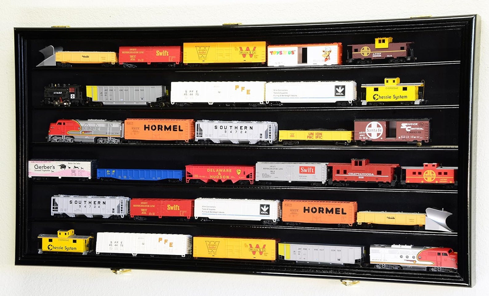 Train Display Case HO OO Scale Model Black Collector Hobby Wall Mount