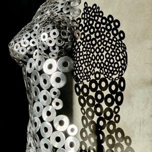Stainless Steel Female Torso Sculpture – Handmade Modern Metal Art