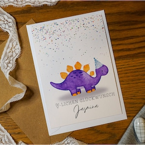 Personalisierte Karte 3. Geburtstag Dino 1-9 Jahre | Kinder Geburtstag | Happy Birthday | Geburtstagskarte für Kinder | Dinosaurier T-Rex