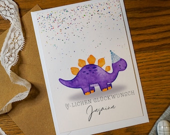 Biglietto d'auguri con dinosauro T-Rex Punny, biglietto di compleanno per bambini con dinosauro all'ingrosso per il tuo negozio
