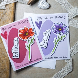 Personalisierte Karte zum Muttertag als Geschenk | Süßes Muttertagsgeschenk um deiner Mama "Danke" zu sagen | A6 Postkarte Klappkarte