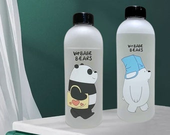 Ästhetische einfache niedliche Wasserflasche mit Bär Mehrzweck-Öko-Plastik-Getränk-Ware nackter Bär beliebt gerade jetzt gefrostete Wasserflasche Geschenk-Fitnessstudio