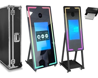 STOCK EUROS ! Cabine photo numérique en libre-service MirrorBooth, cabine photo pour selfies + imprimante