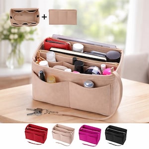 Filz Handtasche Organizer Einsatz | Multi-Pocket Kosmetik Reisetasche Lagerung
