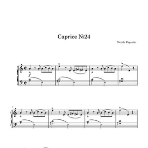 Caprice #24 - Niccolo Paganini, easy piano music