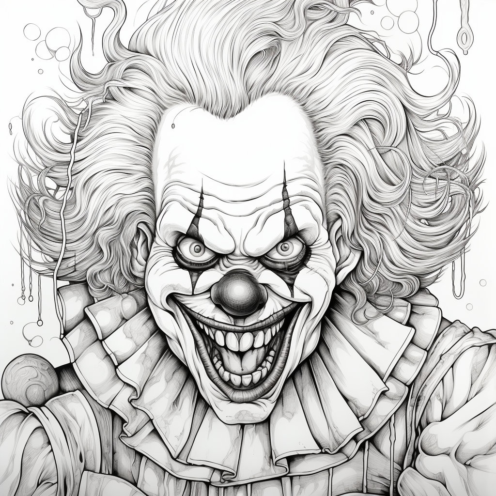 Coloring for Adults, Clowns, Special Halloween, Coloring Page for Adult ...