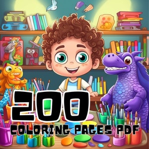 Digital coloring book for children, 200 pages with coloring for one year!!!!!