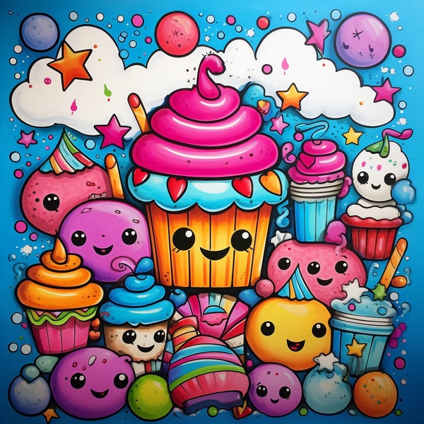 Coloriage enfant, bonbons,  coloring pages, candy, cake, ice cream, kawaii, cute, child, kids, lollipop, mignon, simple shape, nice, colors