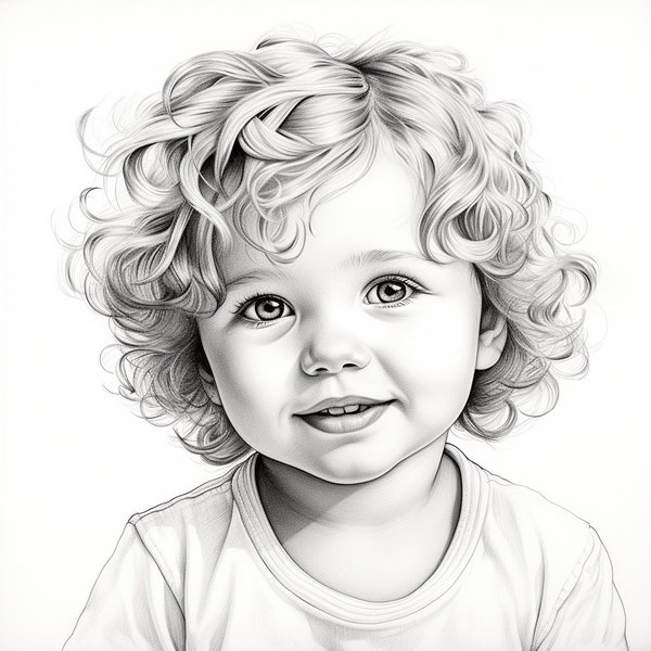 coloring to print, for adults, cute little boys, hand drawings, coloring page cute little boy