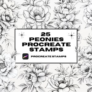 Pfingstrose Procreate Tattoo Stempel, Procreate Pinsel, Fine Line Tattoo, Patchwork Tattoo Umriss, Flash, Girly Tattoo Flash, Umriss Pfingstrose