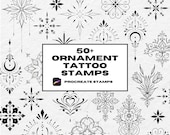 50+ Ornament Tattoo Stamps: Girly Procreate Brushes (Digital Download)