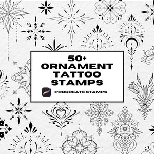 Voortplanten ornament tatoeagestempels, voortplanten penselen, girly delicate tattoostempels, flash tattoo stencil, lijntekeningen voortplanten, bloemstempel